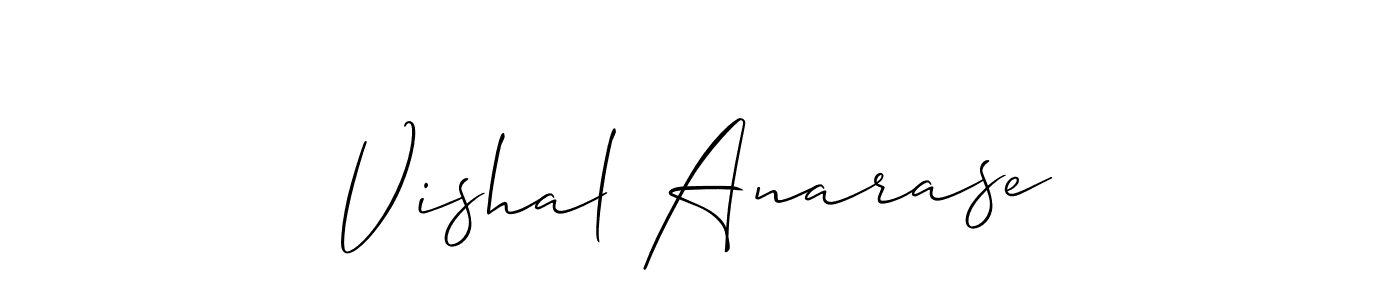 Allison_Script is a professional signature style that is perfect for those who want to add a touch of class to their signature. It is also a great choice for those who want to make their signature more unique. Get Vishal Anarase name to fancy signature for free. Vishal Anarase signature style 2 images and pictures png