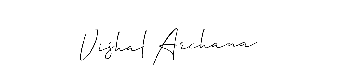 Make a short Vishal Archana signature style. Manage your documents anywhere anytime using Allison_Script. Create and add eSignatures, submit forms, share and send files easily. Vishal Archana signature style 2 images and pictures png