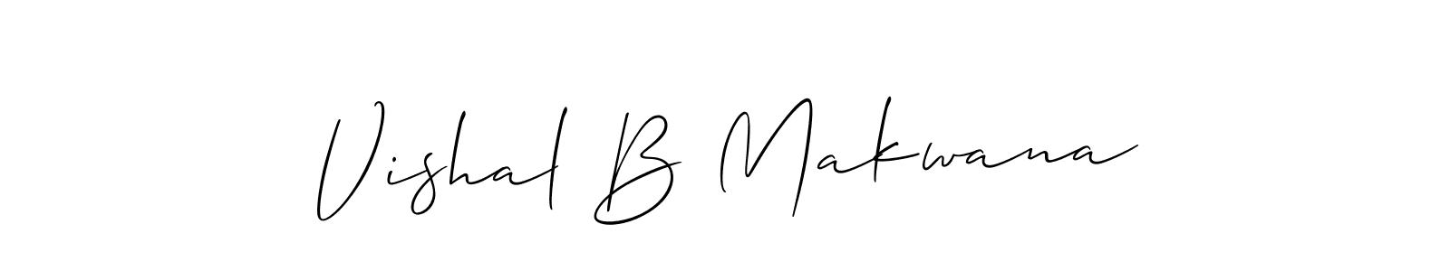 The best way (Allison_Script) to make a short signature is to pick only two or three words in your name. The name Vishal B Makwana include a total of six letters. For converting this name. Vishal B Makwana signature style 2 images and pictures png