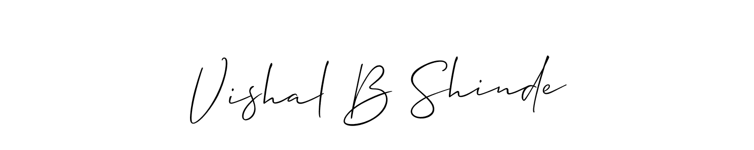if you are searching for the best signature style for your name Vishal B Shinde. so please give up your signature search. here we have designed multiple signature styles  using Allison_Script. Vishal B Shinde signature style 2 images and pictures png