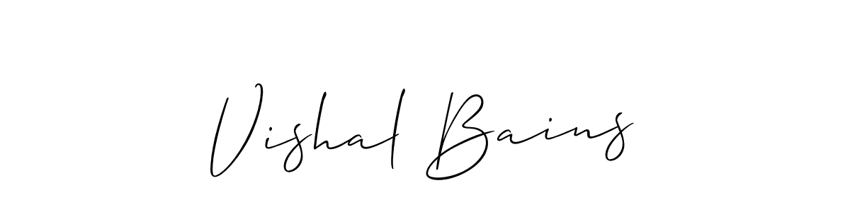 Vishal Bains stylish signature style. Best Handwritten Sign (Allison_Script) for my name. Handwritten Signature Collection Ideas for my name Vishal Bains. Vishal Bains signature style 2 images and pictures png