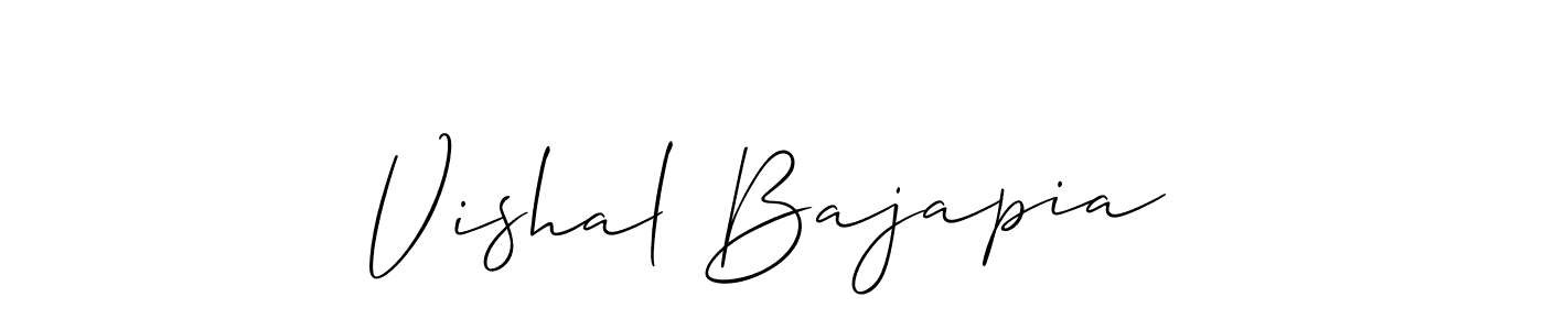 Create a beautiful signature design for name Vishal Bajapia. With this signature (Allison_Script) fonts, you can make a handwritten signature for free. Vishal Bajapia signature style 2 images and pictures png