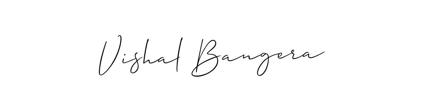 Create a beautiful signature design for name Vishal Bangera. With this signature (Allison_Script) fonts, you can make a handwritten signature for free. Vishal Bangera signature style 2 images and pictures png