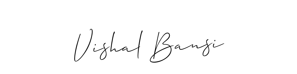 Make a beautiful signature design for name Vishal Bansi. With this signature (Allison_Script) style, you can create a handwritten signature for free. Vishal Bansi signature style 2 images and pictures png