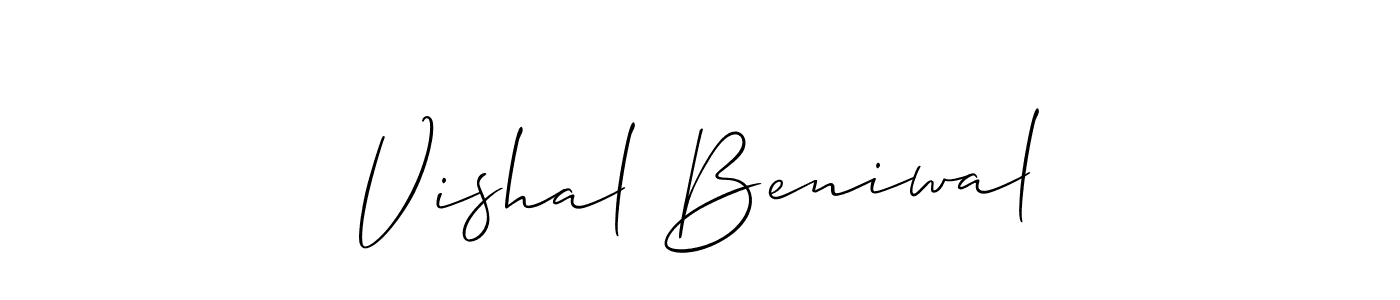 if you are searching for the best signature style for your name Vishal Beniwal. so please give up your signature search. here we have designed multiple signature styles  using Allison_Script. Vishal Beniwal signature style 2 images and pictures png