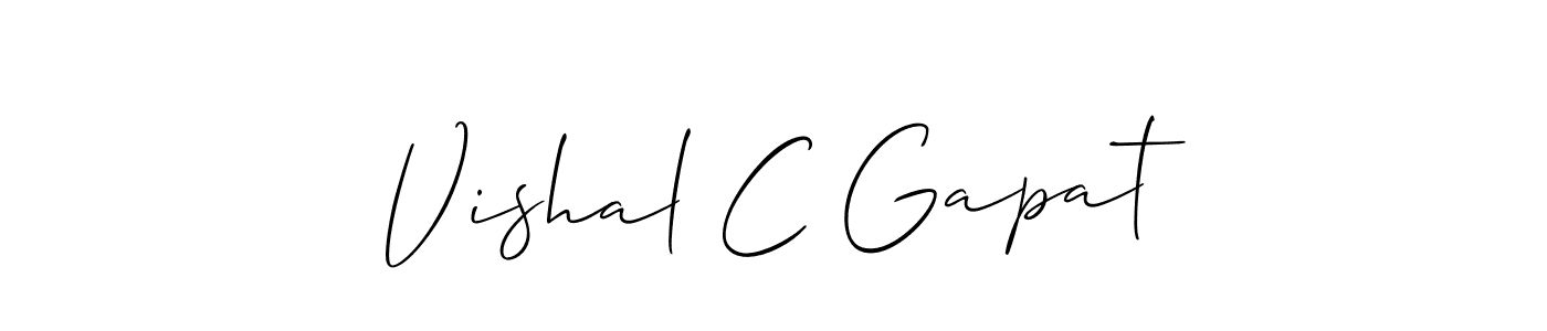 How to Draw Vishal C Gapat signature style? Allison_Script is a latest design signature styles for name Vishal C Gapat. Vishal C Gapat signature style 2 images and pictures png