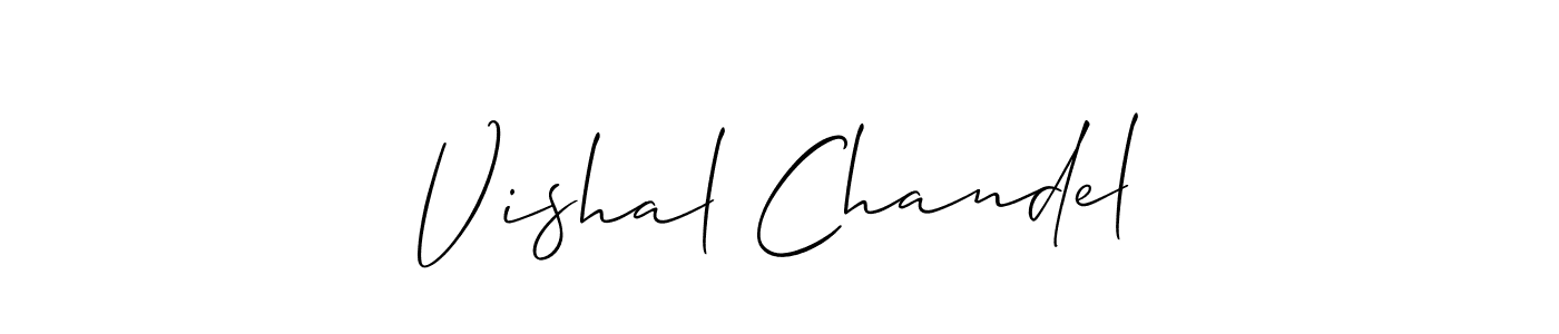 Use a signature maker to create a handwritten signature online. With this signature software, you can design (Allison_Script) your own signature for name Vishal Chandel. Vishal Chandel signature style 2 images and pictures png