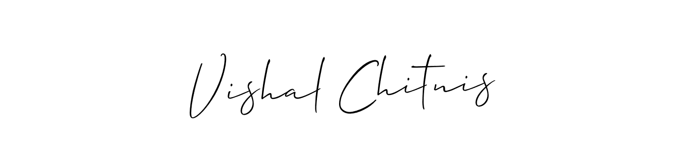 Also You can easily find your signature by using the search form. We will create Vishal Chitnis name handwritten signature images for you free of cost using Allison_Script sign style. Vishal Chitnis signature style 2 images and pictures png