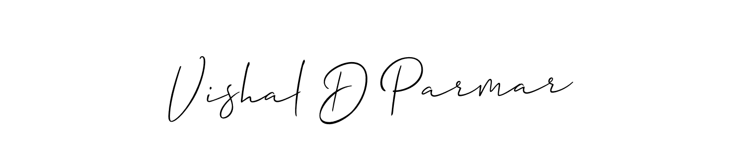The best way (Allison_Script) to make a short signature is to pick only two or three words in your name. The name Vishal D Parmar include a total of six letters. For converting this name. Vishal D Parmar signature style 2 images and pictures png