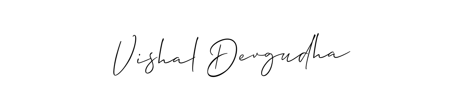 Also we have Vishal Devgudha name is the best signature style. Create professional handwritten signature collection using Allison_Script autograph style. Vishal Devgudha signature style 2 images and pictures png