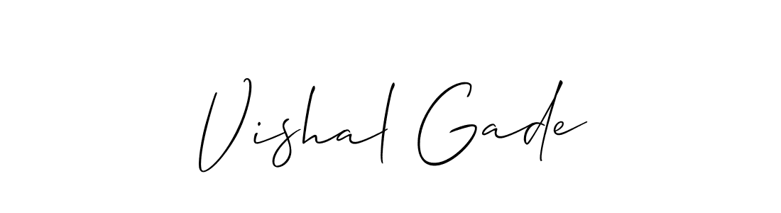 Create a beautiful signature design for name Vishal Gade. With this signature (Allison_Script) fonts, you can make a handwritten signature for free. Vishal Gade signature style 2 images and pictures png