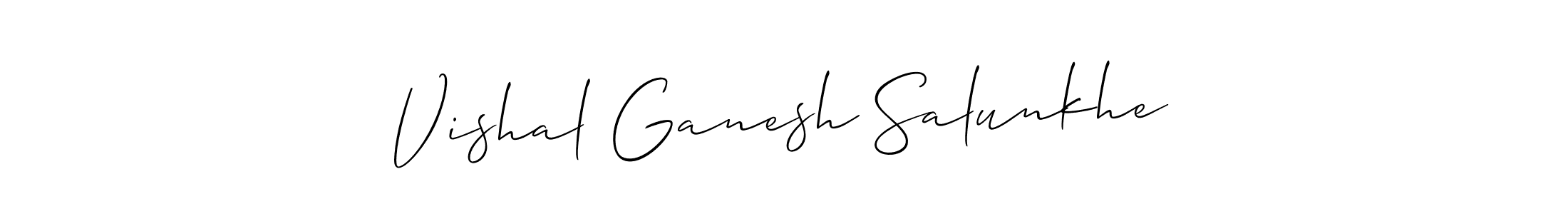 Create a beautiful signature design for name Vishal Ganesh Salunkhe. With this signature (Allison_Script) fonts, you can make a handwritten signature for free. Vishal Ganesh Salunkhe signature style 2 images and pictures png