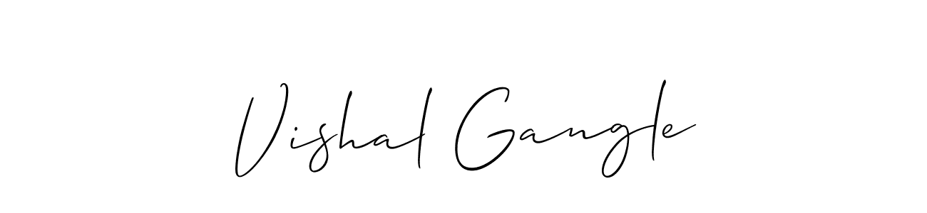 Allison_Script is a professional signature style that is perfect for those who want to add a touch of class to their signature. It is also a great choice for those who want to make their signature more unique. Get Vishal Gangle name to fancy signature for free. Vishal Gangle signature style 2 images and pictures png