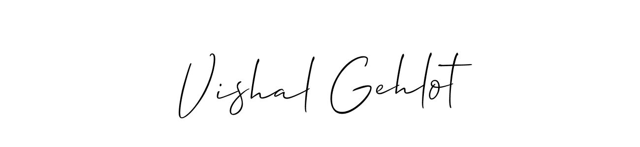 Create a beautiful signature design for name Vishal Gehlot. With this signature (Allison_Script) fonts, you can make a handwritten signature for free. Vishal Gehlot signature style 2 images and pictures png