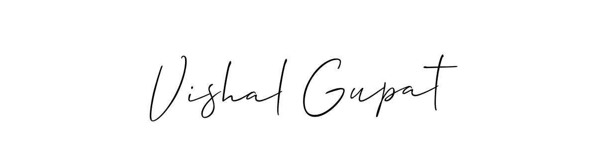 Create a beautiful signature design for name Vishal Gupat. With this signature (Allison_Script) fonts, you can make a handwritten signature for free. Vishal Gupat signature style 2 images and pictures png
