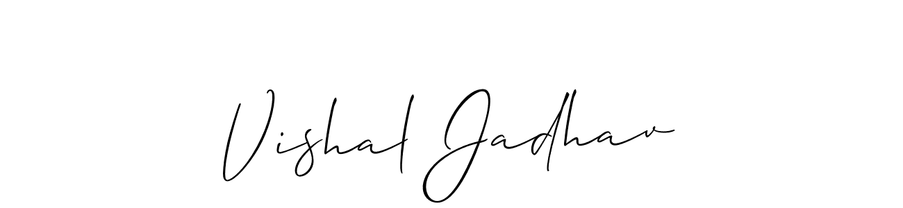 It looks lik you need a new signature style for name Vishal Jadhav. Design unique handwritten (Allison_Script) signature with our free signature maker in just a few clicks. Vishal Jadhav signature style 2 images and pictures png