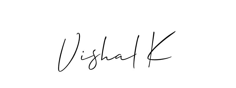 It looks lik you need a new signature style for name Vishal K. Design unique handwritten (Allison_Script) signature with our free signature maker in just a few clicks. Vishal K signature style 2 images and pictures png