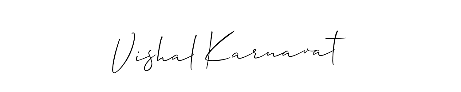 Make a beautiful signature design for name Vishal Karnavat. With this signature (Allison_Script) style, you can create a handwritten signature for free. Vishal Karnavat signature style 2 images and pictures png