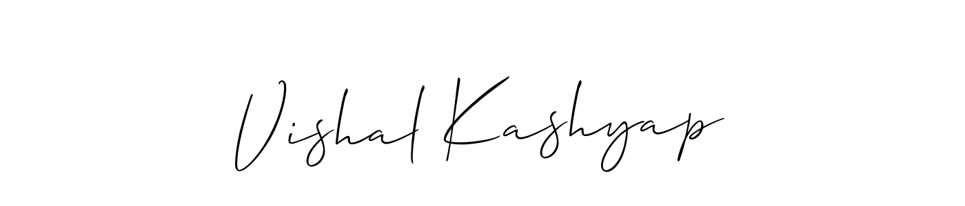 Also we have Vishal Kashyap name is the best signature style. Create professional handwritten signature collection using Allison_Script autograph style. Vishal Kashyap signature style 2 images and pictures png