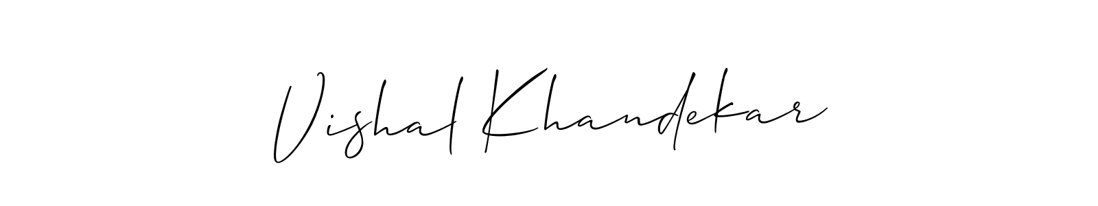 Also You can easily find your signature by using the search form. We will create Vishal Khandekar name handwritten signature images for you free of cost using Allison_Script sign style. Vishal Khandekar signature style 2 images and pictures png