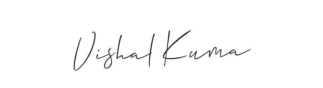 Create a beautiful signature design for name Vishal Kuma. With this signature (Allison_Script) fonts, you can make a handwritten signature for free. Vishal Kuma signature style 2 images and pictures png