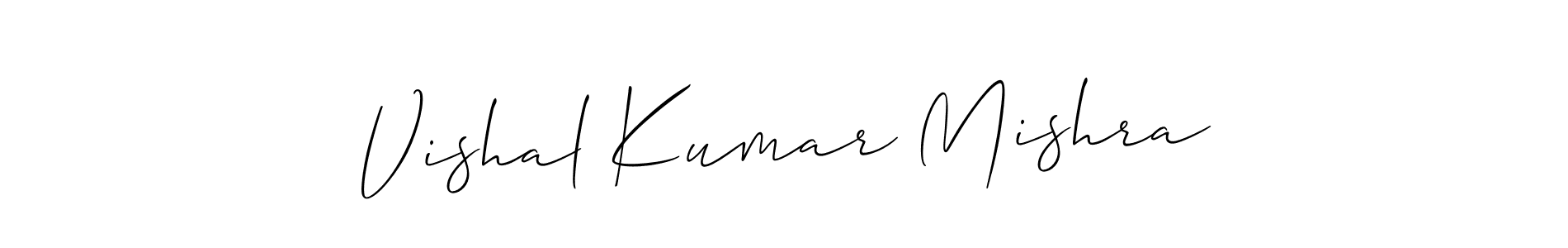 Create a beautiful signature design for name Vishal Kumar Mishra. With this signature (Allison_Script) fonts, you can make a handwritten signature for free. Vishal Kumar Mishra signature style 2 images and pictures png