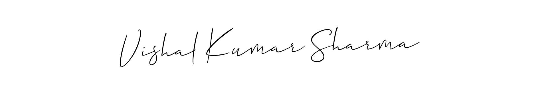 Also You can easily find your signature by using the search form. We will create Vishal Kumar Sharma name handwritten signature images for you free of cost using Allison_Script sign style. Vishal Kumar Sharma signature style 2 images and pictures png