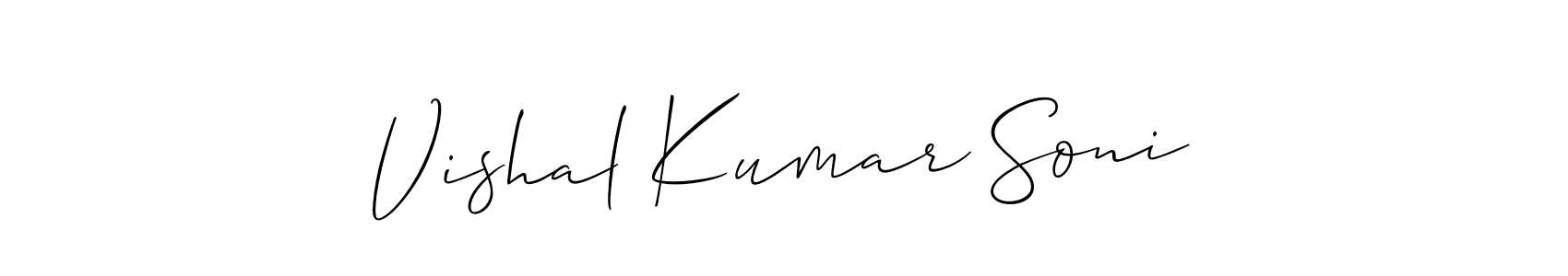 Make a beautiful signature design for name Vishal Kumar Soni. With this signature (Allison_Script) style, you can create a handwritten signature for free. Vishal Kumar Soni signature style 2 images and pictures png