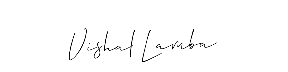 if you are searching for the best signature style for your name Vishal Lamba. so please give up your signature search. here we have designed multiple signature styles  using Allison_Script. Vishal Lamba signature style 2 images and pictures png