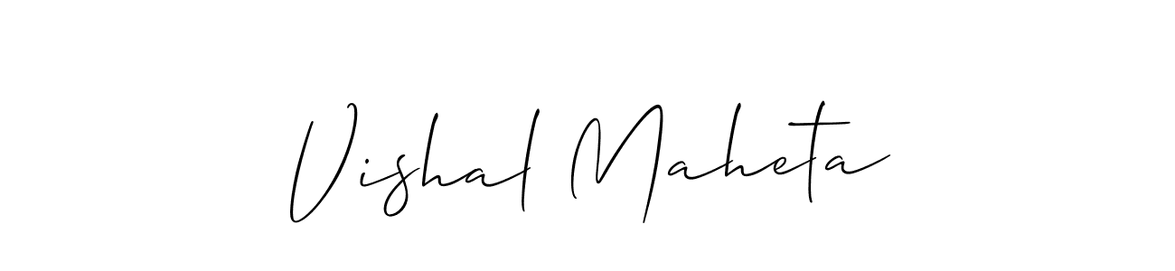 Create a beautiful signature design for name Vishal Maheta. With this signature (Allison_Script) fonts, you can make a handwritten signature for free. Vishal Maheta signature style 2 images and pictures png
