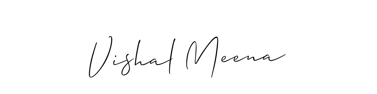 How to make Vishal Meena name signature. Use Allison_Script style for creating short signs online. This is the latest handwritten sign. Vishal Meena signature style 2 images and pictures png
