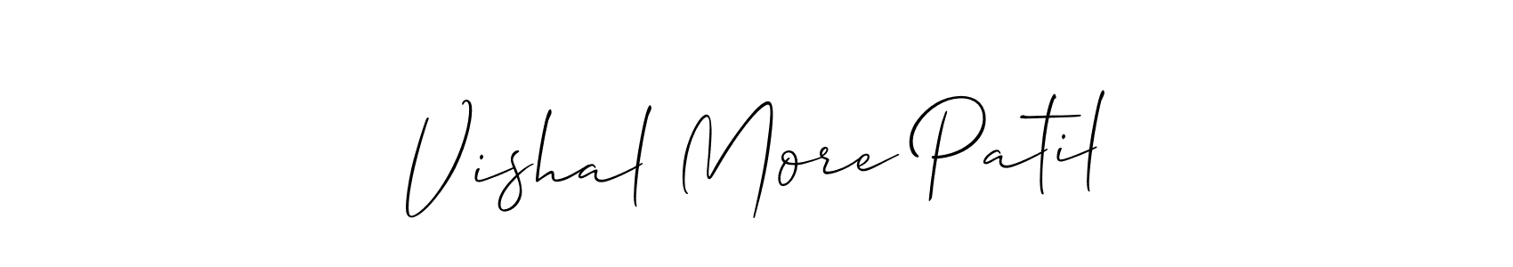 The best way (Allison_Script) to make a short signature is to pick only two or three words in your name. The name Vishal More Patil include a total of six letters. For converting this name. Vishal More Patil signature style 2 images and pictures png