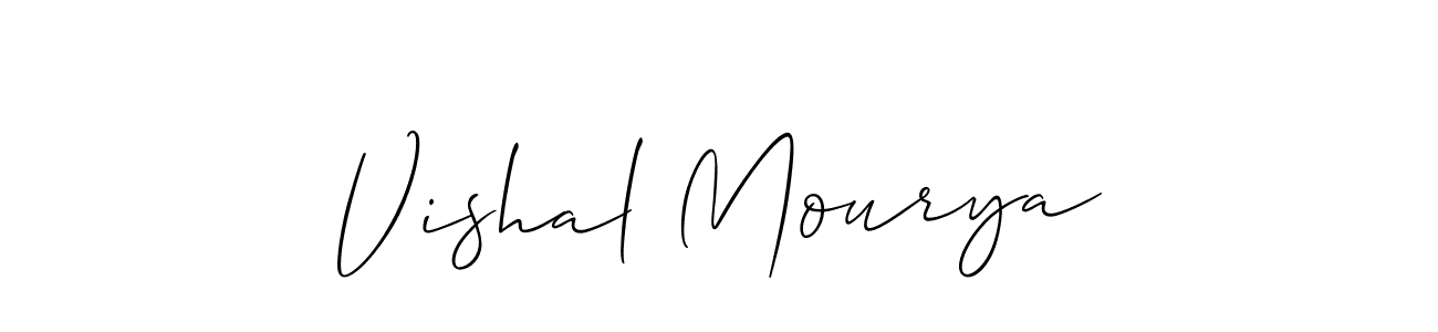 Allison_Script is a professional signature style that is perfect for those who want to add a touch of class to their signature. It is also a great choice for those who want to make their signature more unique. Get Vishal Mourya name to fancy signature for free. Vishal Mourya signature style 2 images and pictures png