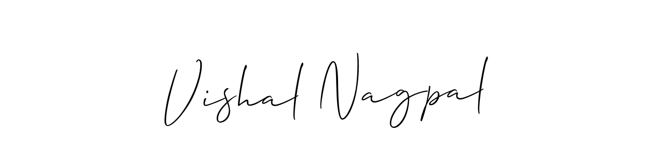 Create a beautiful signature design for name Vishal Nagpal. With this signature (Allison_Script) fonts, you can make a handwritten signature for free. Vishal Nagpal signature style 2 images and pictures png