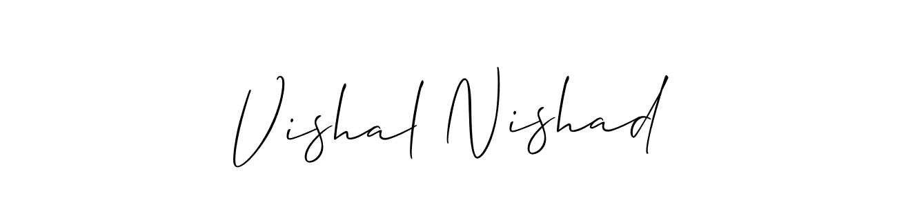 How to make Vishal Nishad signature? Allison_Script is a professional autograph style. Create handwritten signature for Vishal Nishad name. Vishal Nishad signature style 2 images and pictures png