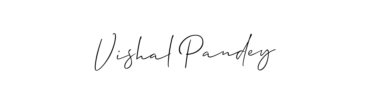 How to make Vishal Pandey name signature. Use Allison_Script style for creating short signs online. This is the latest handwritten sign. Vishal Pandey signature style 2 images and pictures png