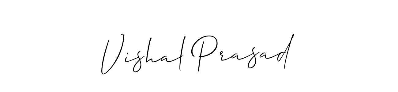 It looks lik you need a new signature style for name Vishal Prasad. Design unique handwritten (Allison_Script) signature with our free signature maker in just a few clicks. Vishal Prasad signature style 2 images and pictures png