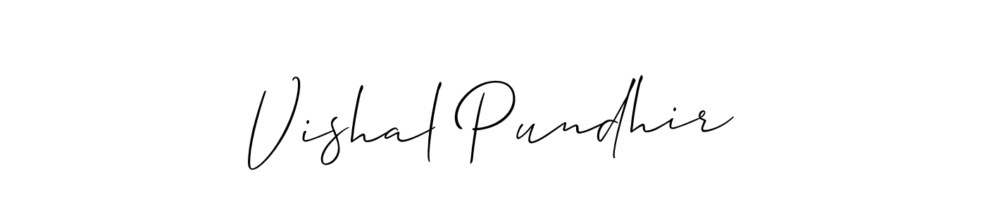 Vishal Pundhir stylish signature style. Best Handwritten Sign (Allison_Script) for my name. Handwritten Signature Collection Ideas for my name Vishal Pundhir. Vishal Pundhir signature style 2 images and pictures png