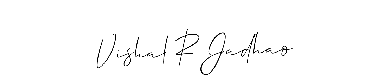 Allison_Script is a professional signature style that is perfect for those who want to add a touch of class to their signature. It is also a great choice for those who want to make their signature more unique. Get Vishal R Jadhao name to fancy signature for free. Vishal R Jadhao signature style 2 images and pictures png