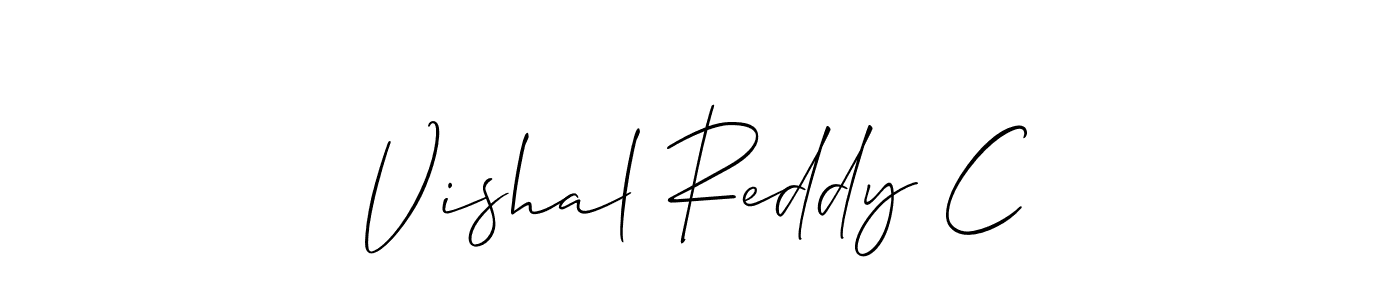 Make a beautiful signature design for name Vishal Reddy C. With this signature (Allison_Script) style, you can create a handwritten signature for free. Vishal Reddy C signature style 2 images and pictures png