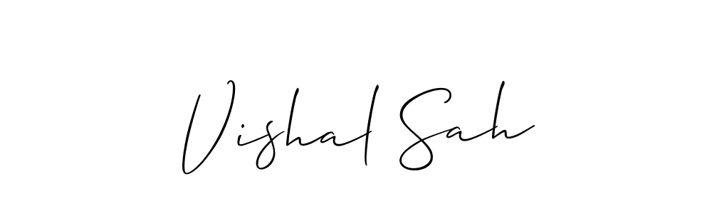 if you are searching for the best signature style for your name Vishal Sah. so please give up your signature search. here we have designed multiple signature styles  using Allison_Script. Vishal Sah signature style 2 images and pictures png