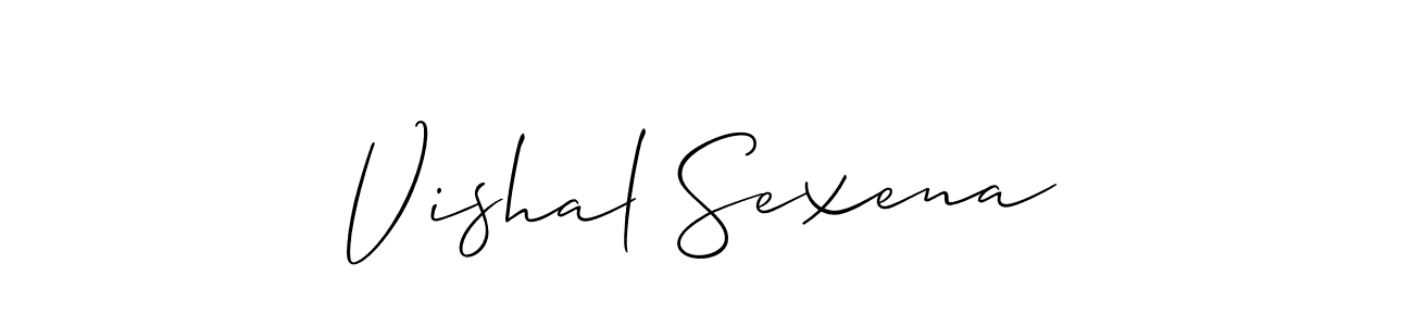 How to make Vishal Sexena name signature. Use Allison_Script style for creating short signs online. This is the latest handwritten sign. Vishal Sexena signature style 2 images and pictures png