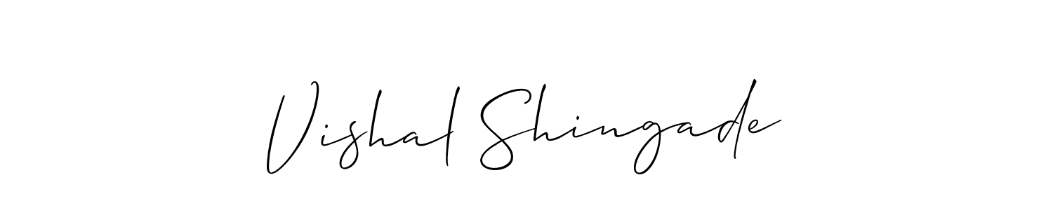 How to make Vishal Shingade name signature. Use Allison_Script style for creating short signs online. This is the latest handwritten sign. Vishal Shingade signature style 2 images and pictures png