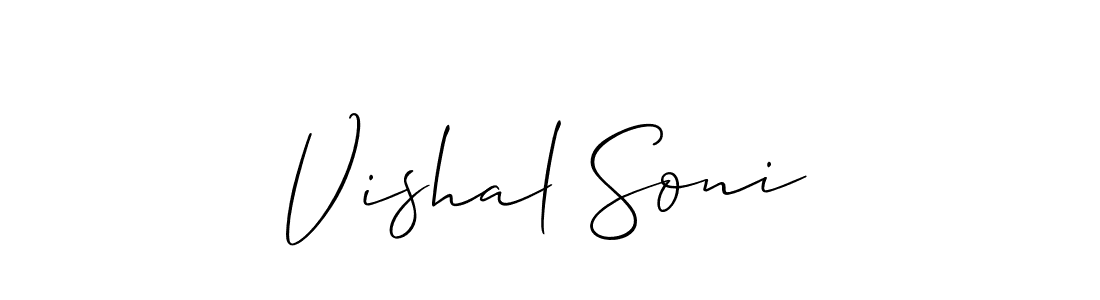 Allison_Script is a professional signature style that is perfect for those who want to add a touch of class to their signature. It is also a great choice for those who want to make their signature more unique. Get Vishal Soni name to fancy signature for free. Vishal Soni signature style 2 images and pictures png