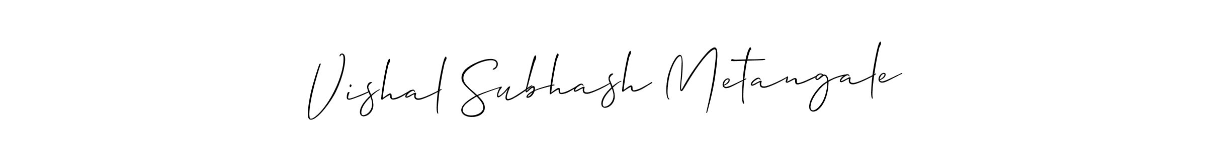 Create a beautiful signature design for name Vishal Subhash Metangale. With this signature (Allison_Script) fonts, you can make a handwritten signature for free. Vishal Subhash Metangale signature style 2 images and pictures png