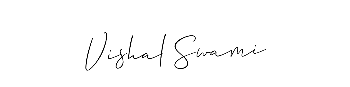 if you are searching for the best signature style for your name Vishal Swami. so please give up your signature search. here we have designed multiple signature styles  using Allison_Script. Vishal Swami signature style 2 images and pictures png