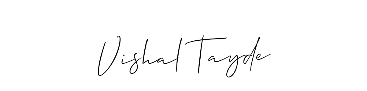 Make a beautiful signature design for name Vishal Tayde. With this signature (Allison_Script) style, you can create a handwritten signature for free. Vishal Tayde signature style 2 images and pictures png