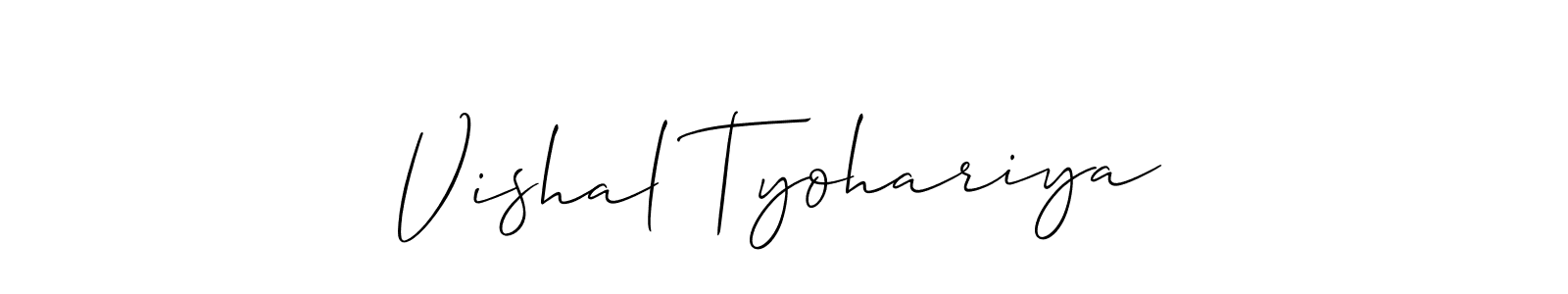 You should practise on your own different ways (Allison_Script) to write your name (Vishal Tyohariya) in signature. don't let someone else do it for you. Vishal Tyohariya signature style 2 images and pictures png