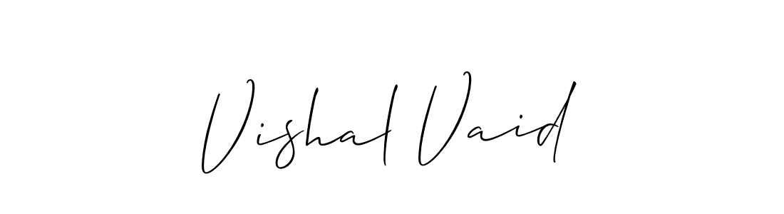 Use a signature maker to create a handwritten signature online. With this signature software, you can design (Allison_Script) your own signature for name Vishal Vaid. Vishal Vaid signature style 2 images and pictures png