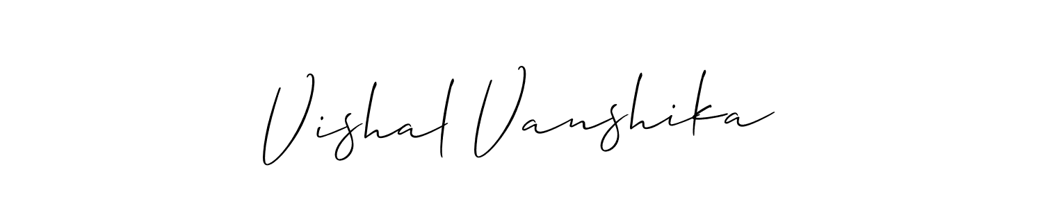 Use a signature maker to create a handwritten signature online. With this signature software, you can design (Allison_Script) your own signature for name Vishal Vanshika. Vishal Vanshika signature style 2 images and pictures png